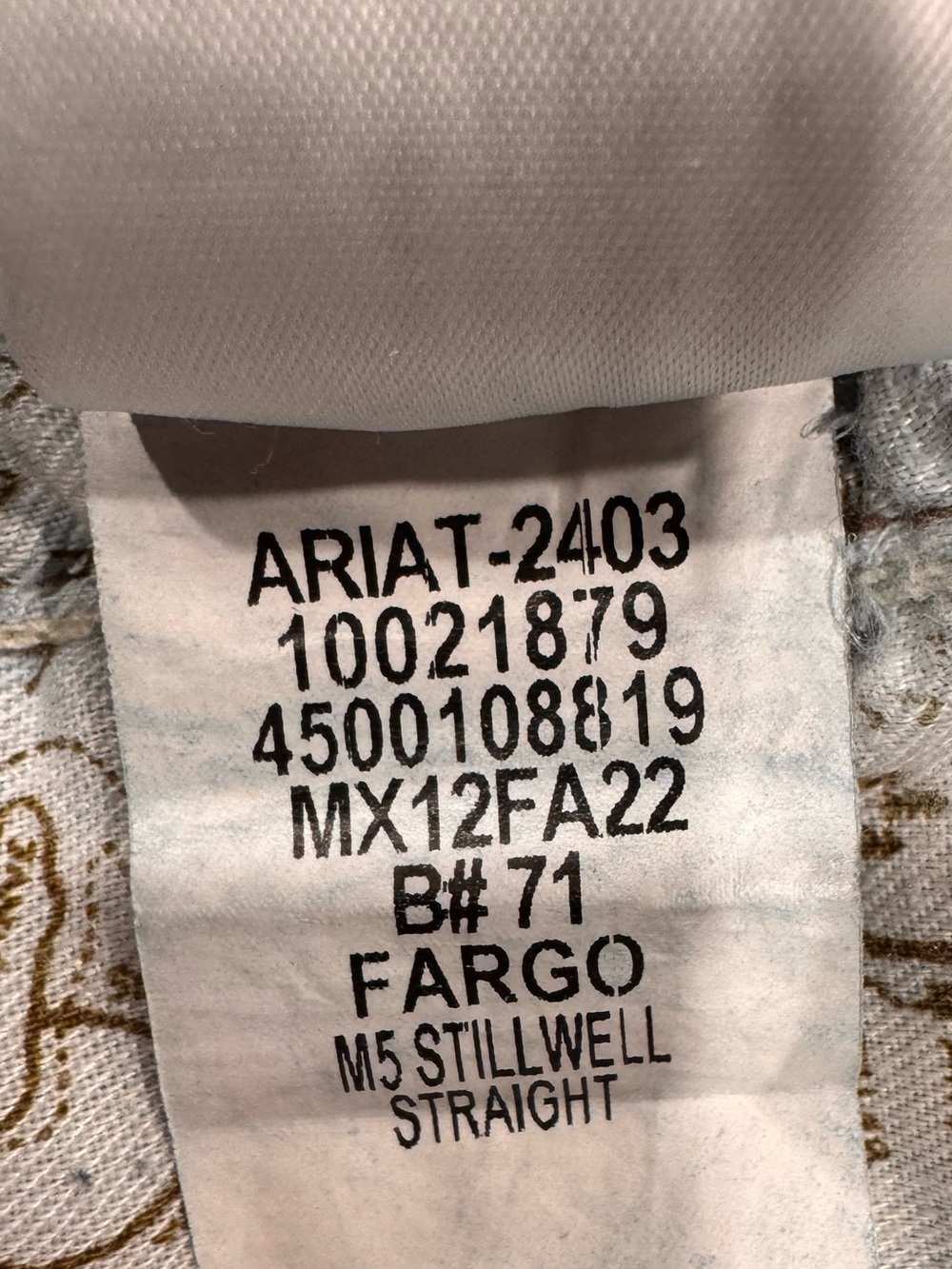 Ariat Men's M5 Stillwell Straight Leg Jeans 42 x 32 Fargo Wash - Picture 3 of 9